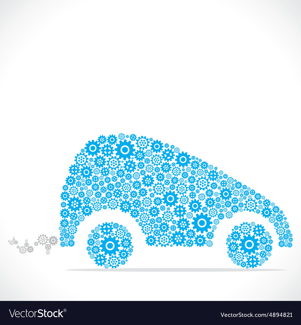 Car design with blue gear stock