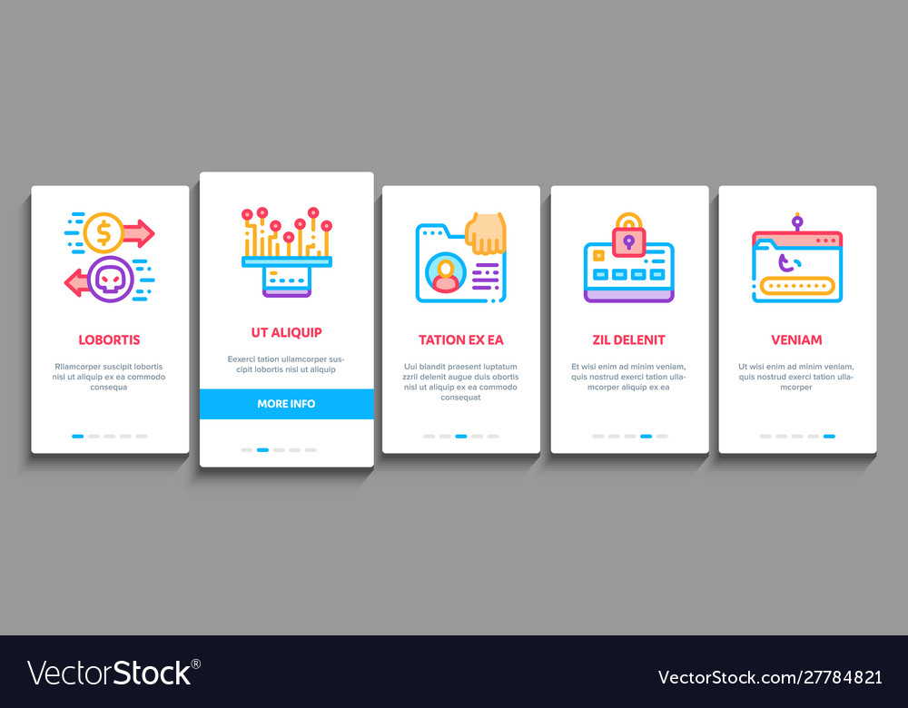 Carder hacker onboarding elements icons set vector image Carder hacker onboarding elements icons set