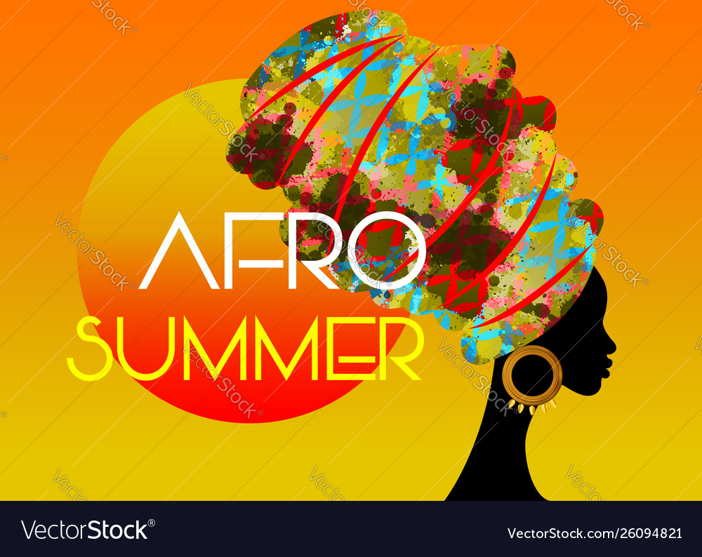 Bunte Afro Frau Sommer Party