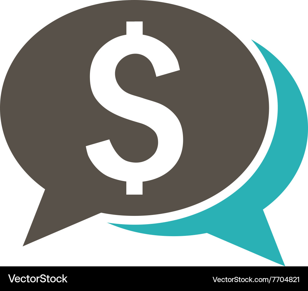 Financial chat flat icon Royalty Free Vector Image