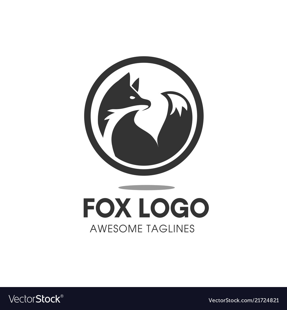 Fox circle symbol Royalty Free Vector Image VectorStock
