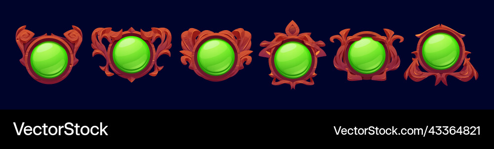 Game level or avatar frames ui icons buttons set Vector Image