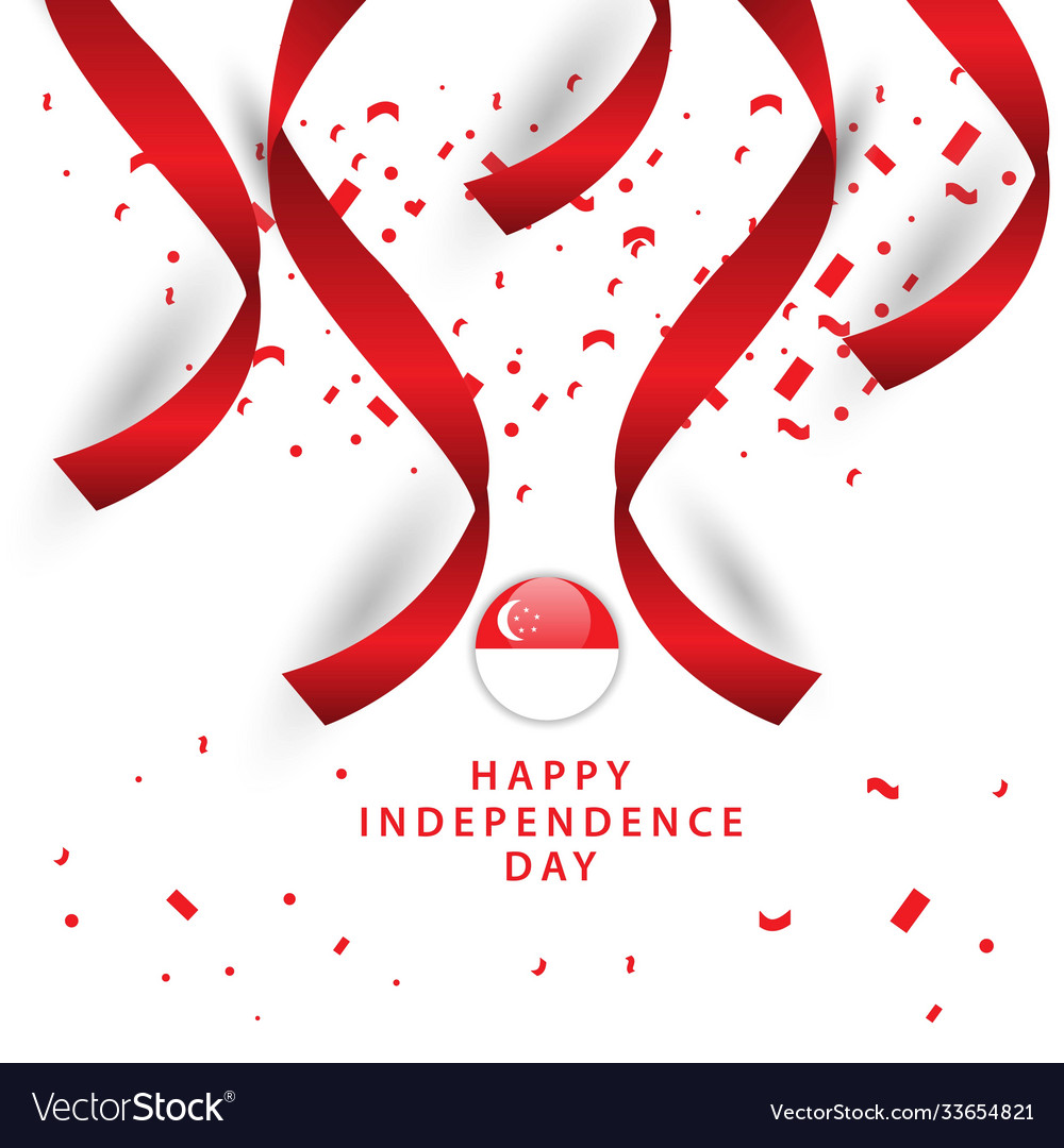 Happy singapore independent day template design Vector Image