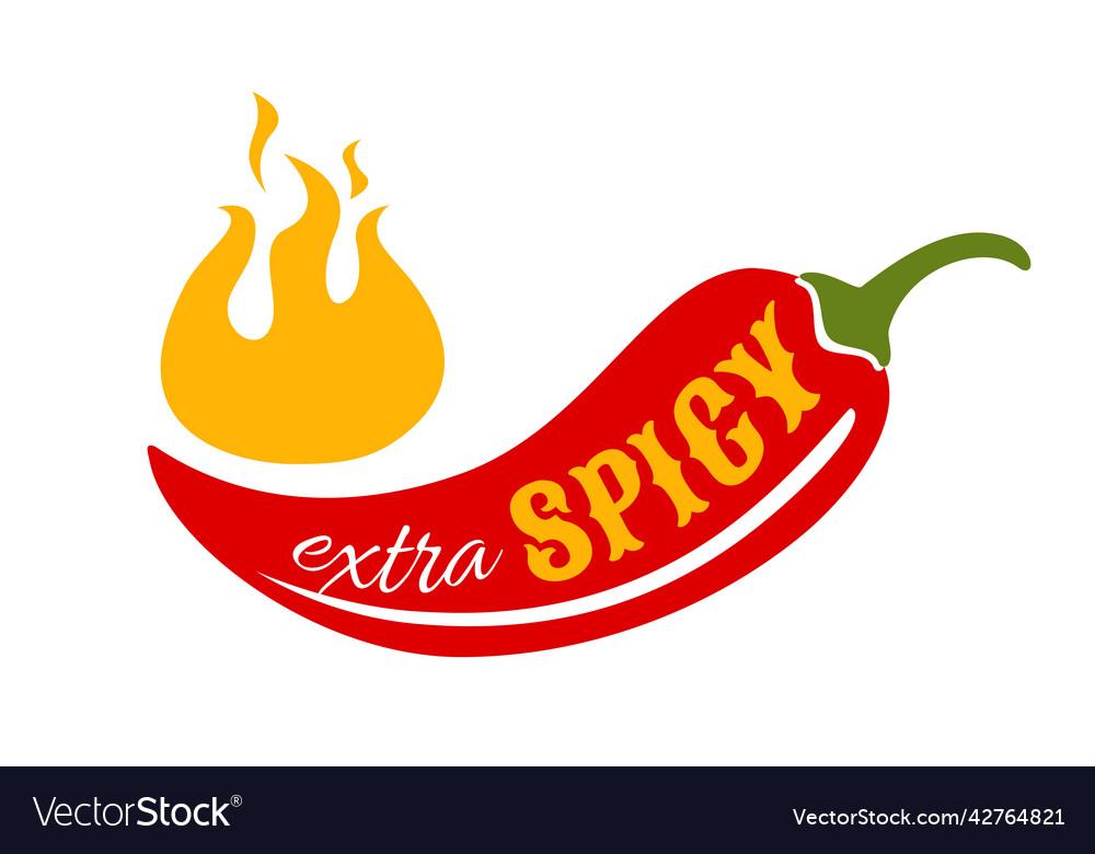 Icon of red chilli pepper extra spicy food