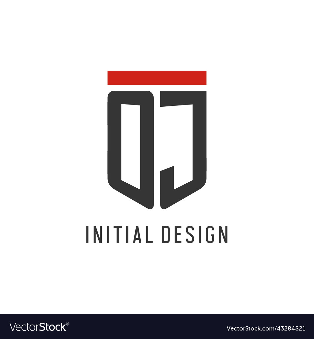 Oj initial esport logo with simple shield design
