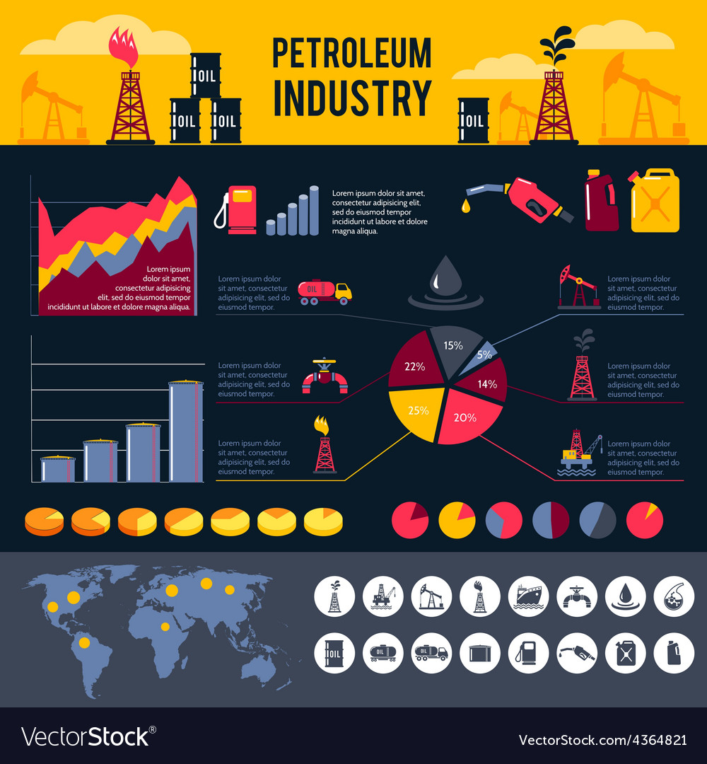 Petroleum infographics set Royalty Free Vector Image