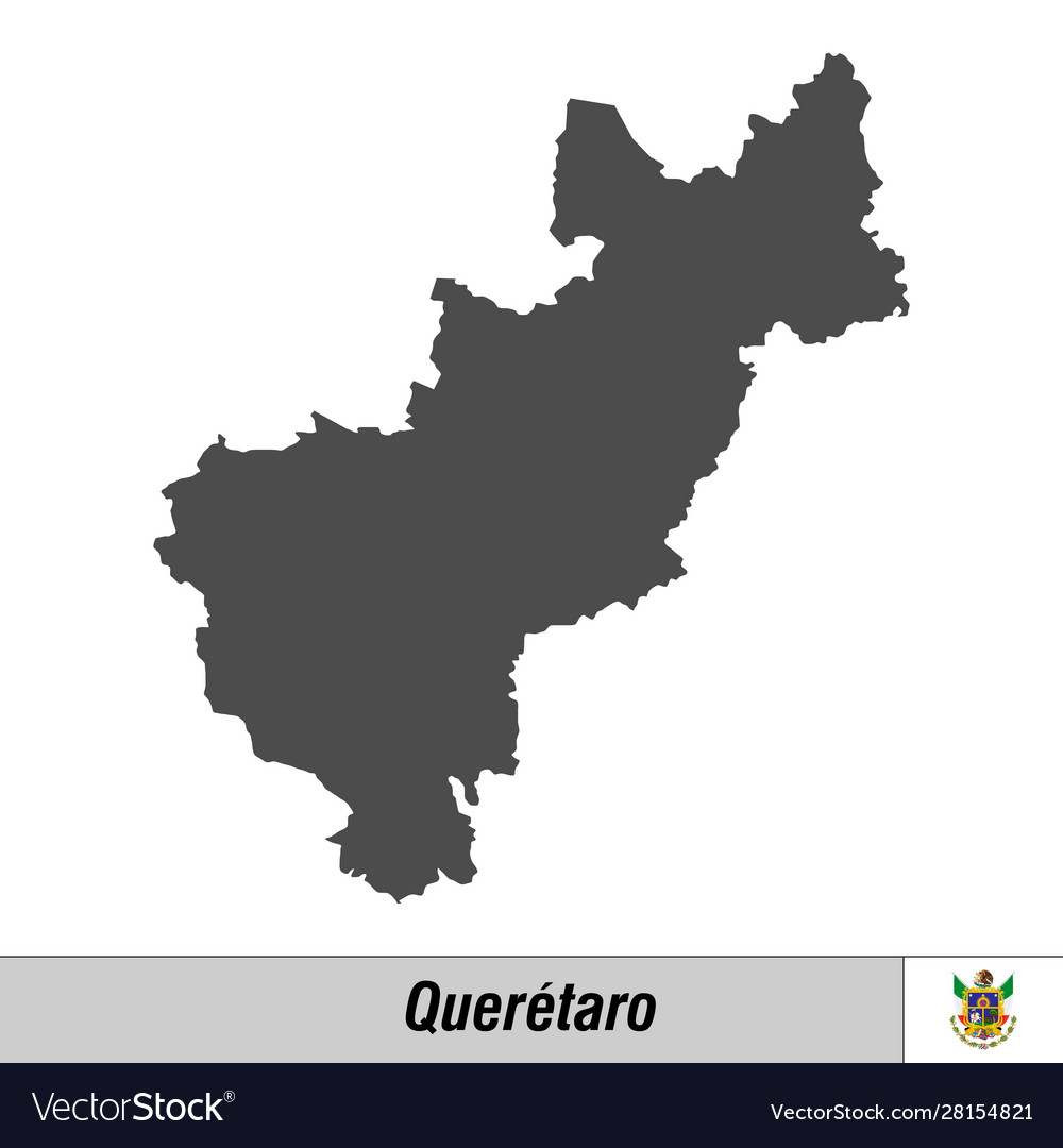Queretaro Map with Flag