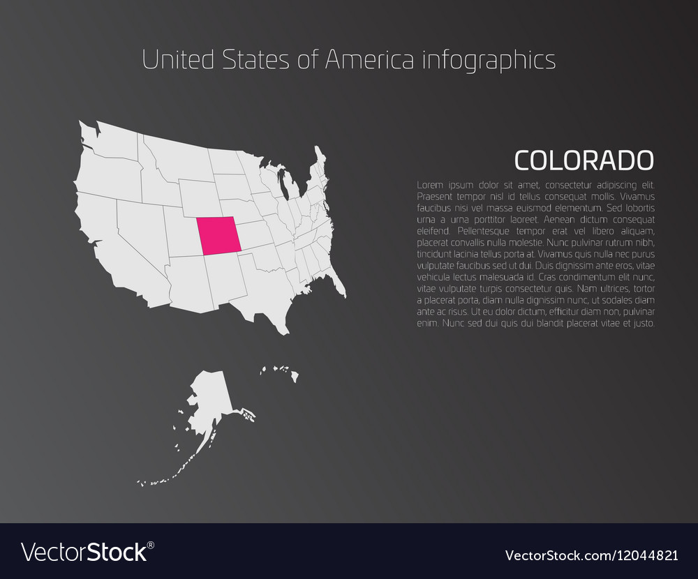 usa map infographics template with highlighted vector image