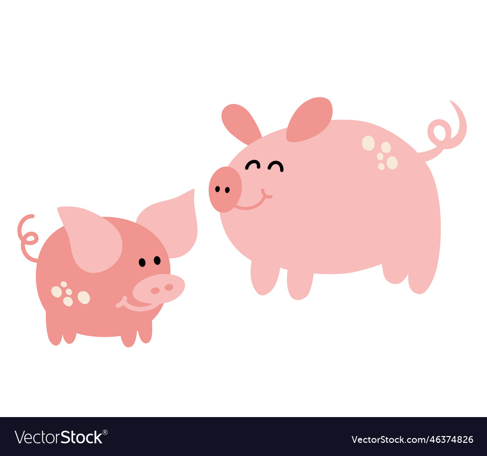 0180 pigs Royalty Free Vector Image - VectorStock