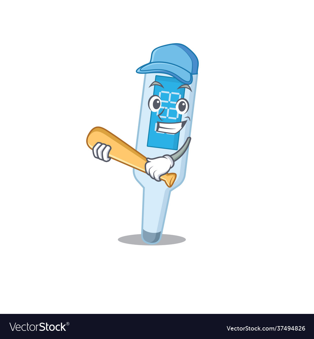 Coole digitale Thermometer Karikatur Bilddesign vector image Coole digitale Thermometer Karikatur Bilddesign