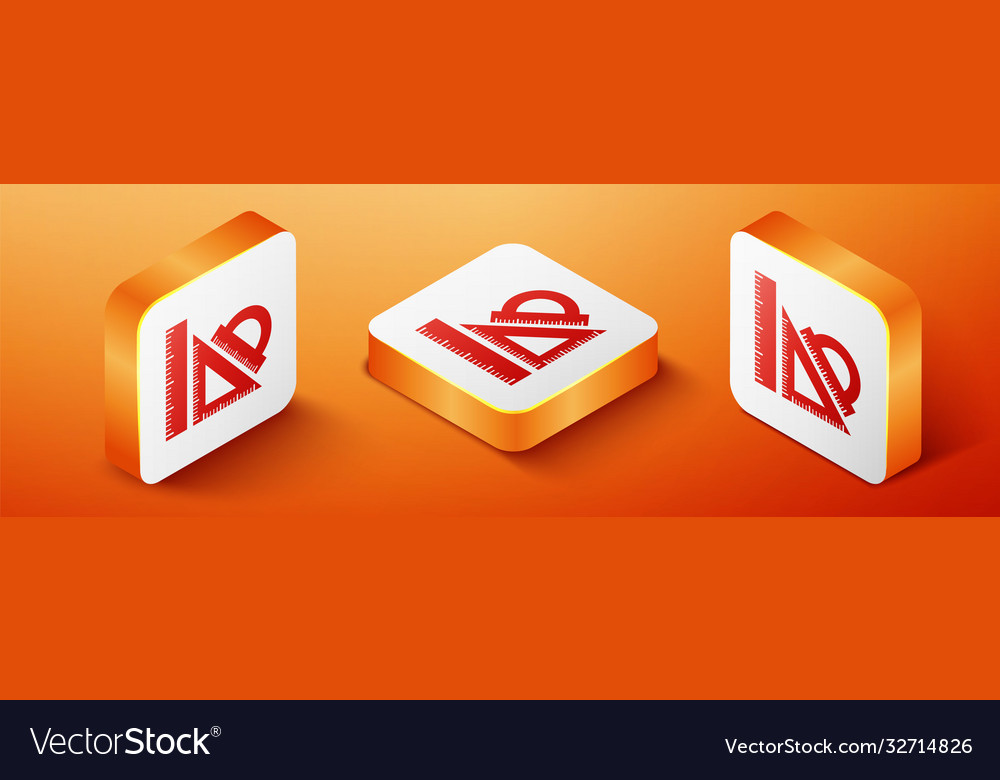 Isometric set ruler triangular vector image Isometric set ruler triangular