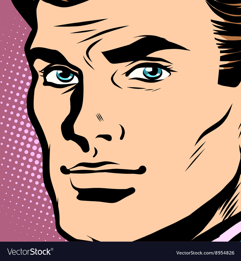 Man face close up Royalty Free Vector Image - VectorStock