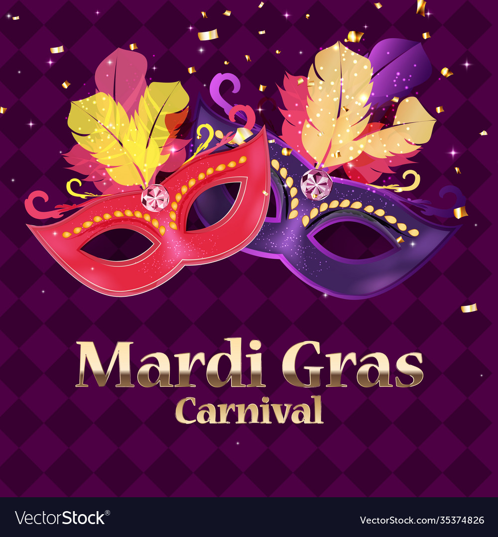 Mardi gras carnaval backgroundtraditional mask Vector Image