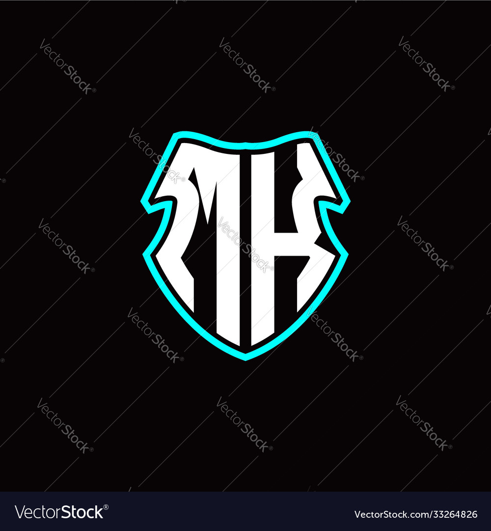 Mk initial logo design with a shield shape vector image Mk initial logo design with a shield shape