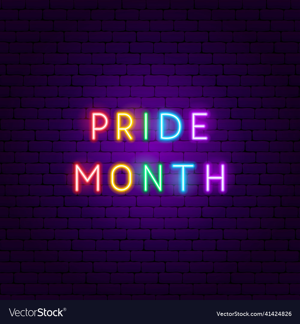 Pride Month Neon Text Royalty Free Vector Image