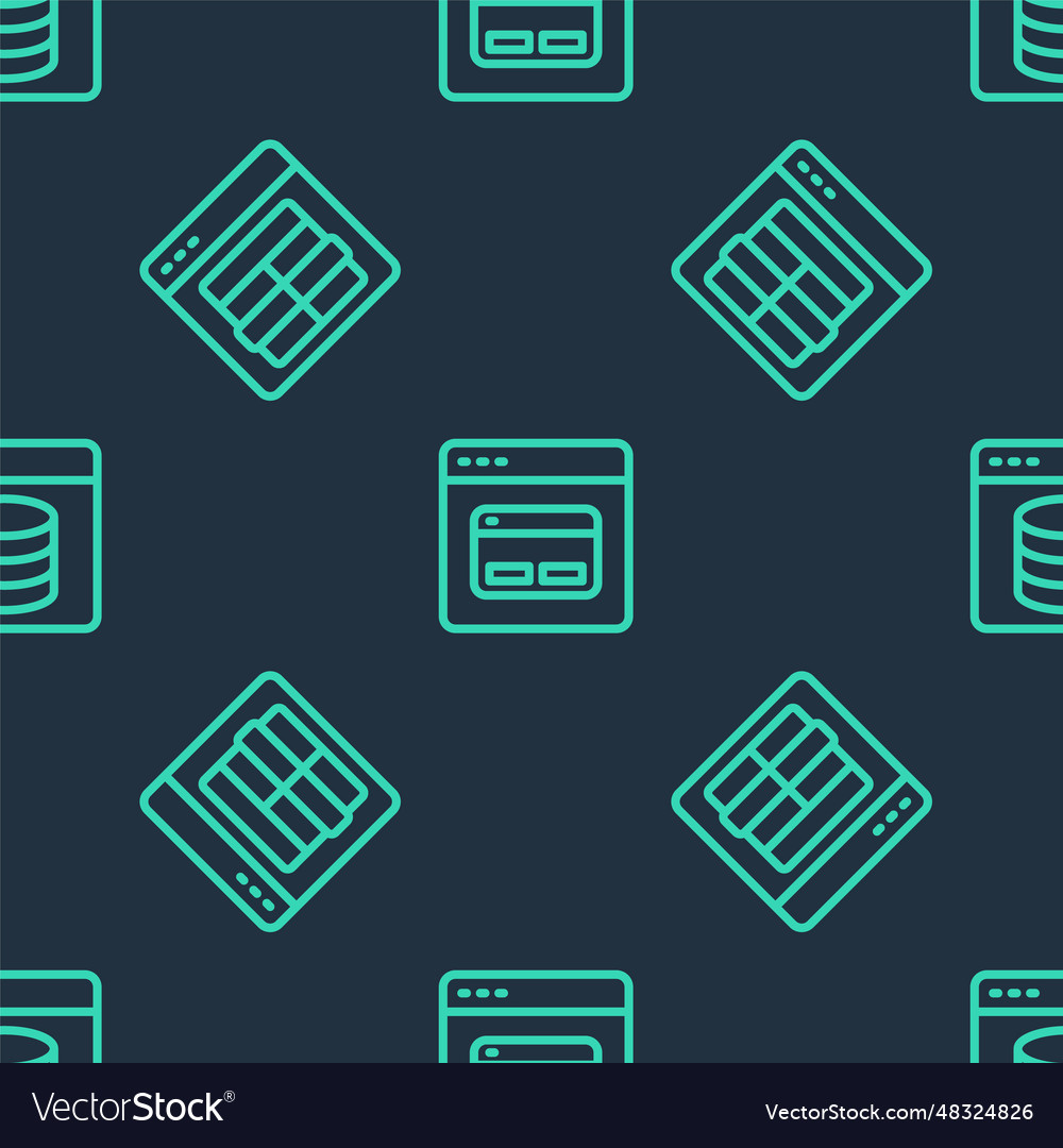 Set line search engine mysql code and server data vector image Set line search engine mysql code and server data