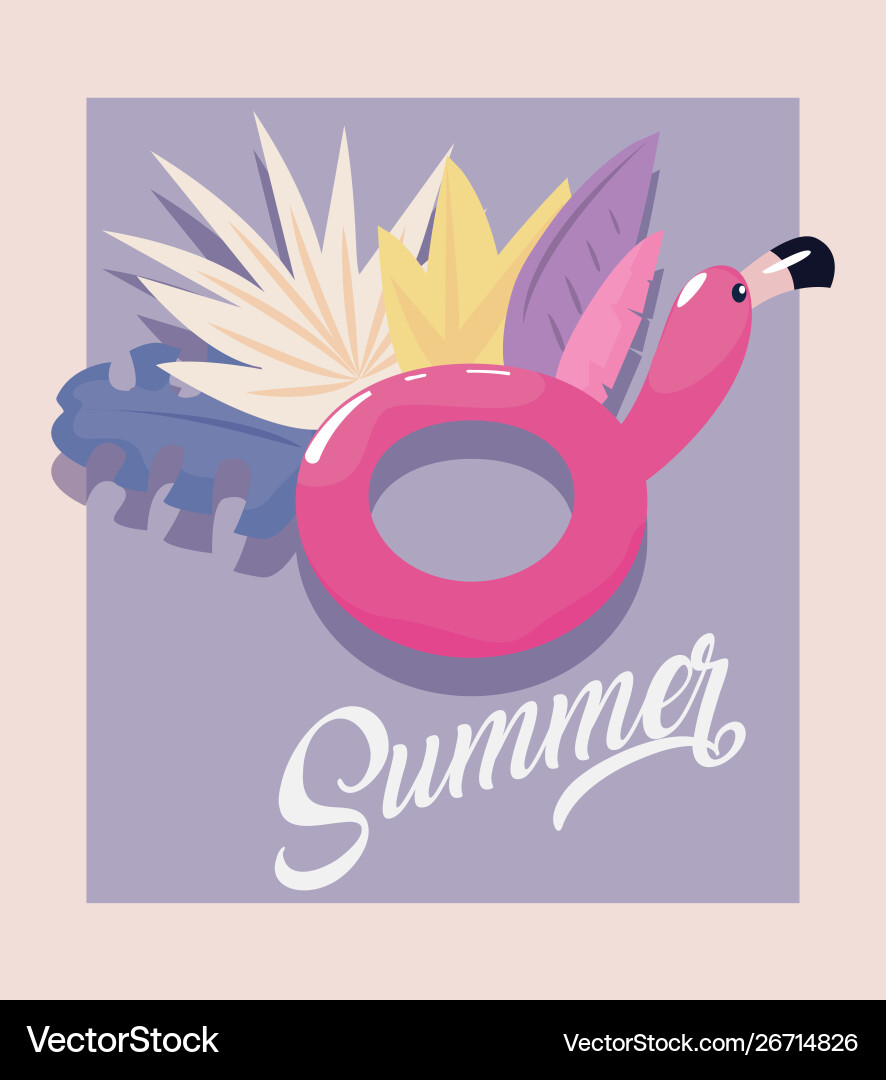 Summer time vacations design flat Royalty Free Vector Image
