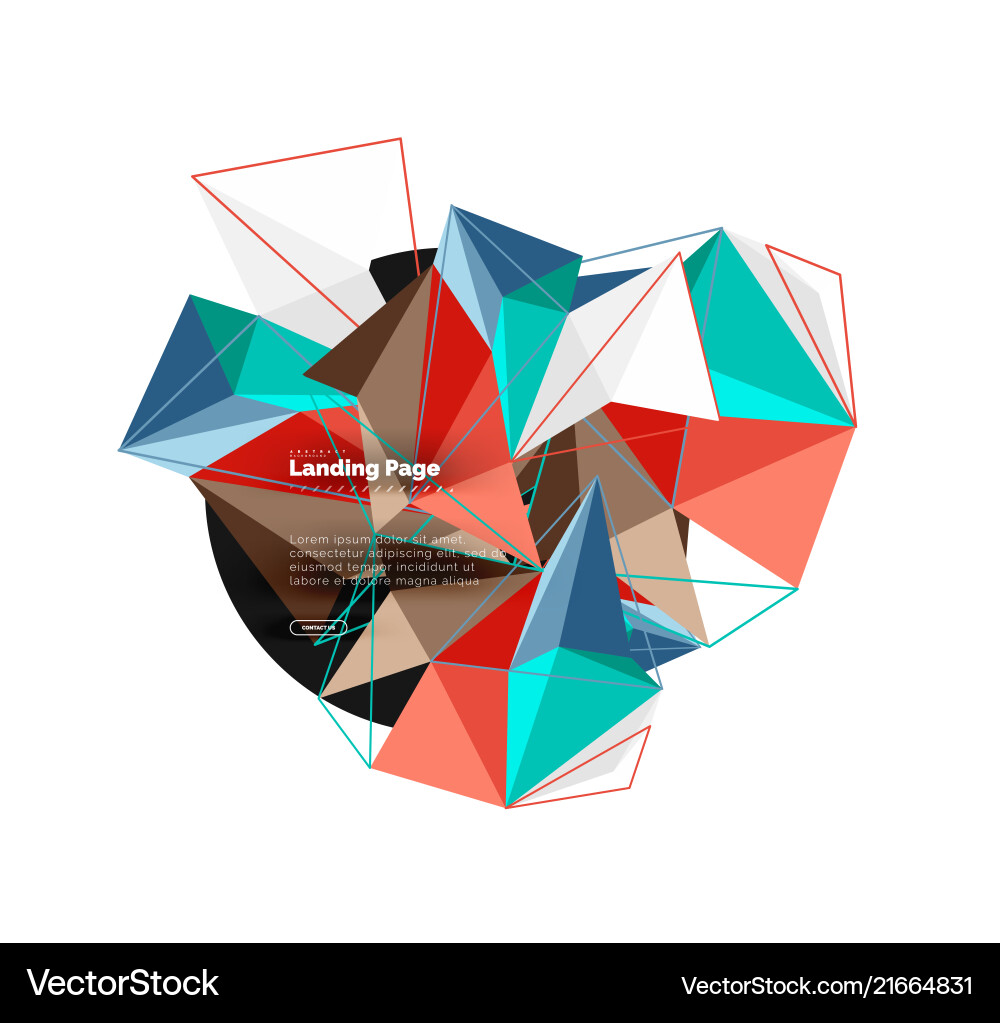 3d triangle abstract background polygonal Vector Image