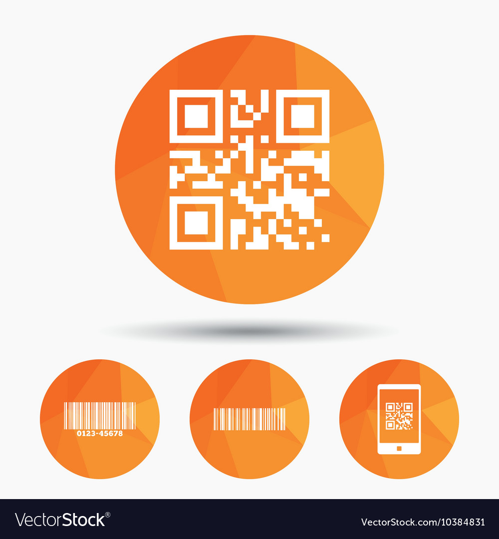 Bar and qr code icons scan barcode symbol