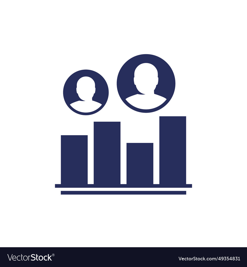 Customer segmentation icon with a graph