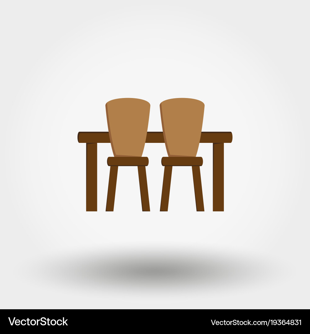 Dining table with chairs Royalty Free Vector Image