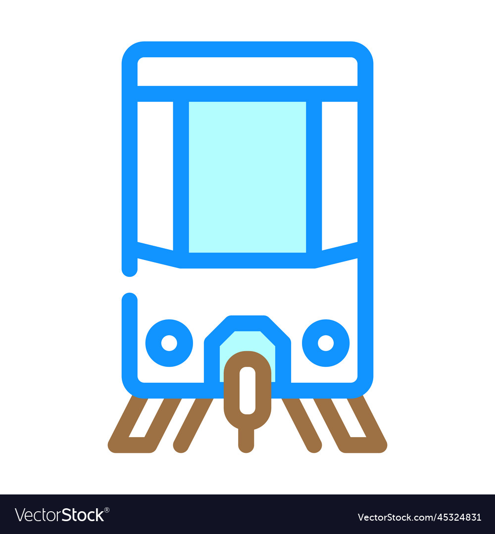 Funicular transport vehicle color icon Royalty Free Vector