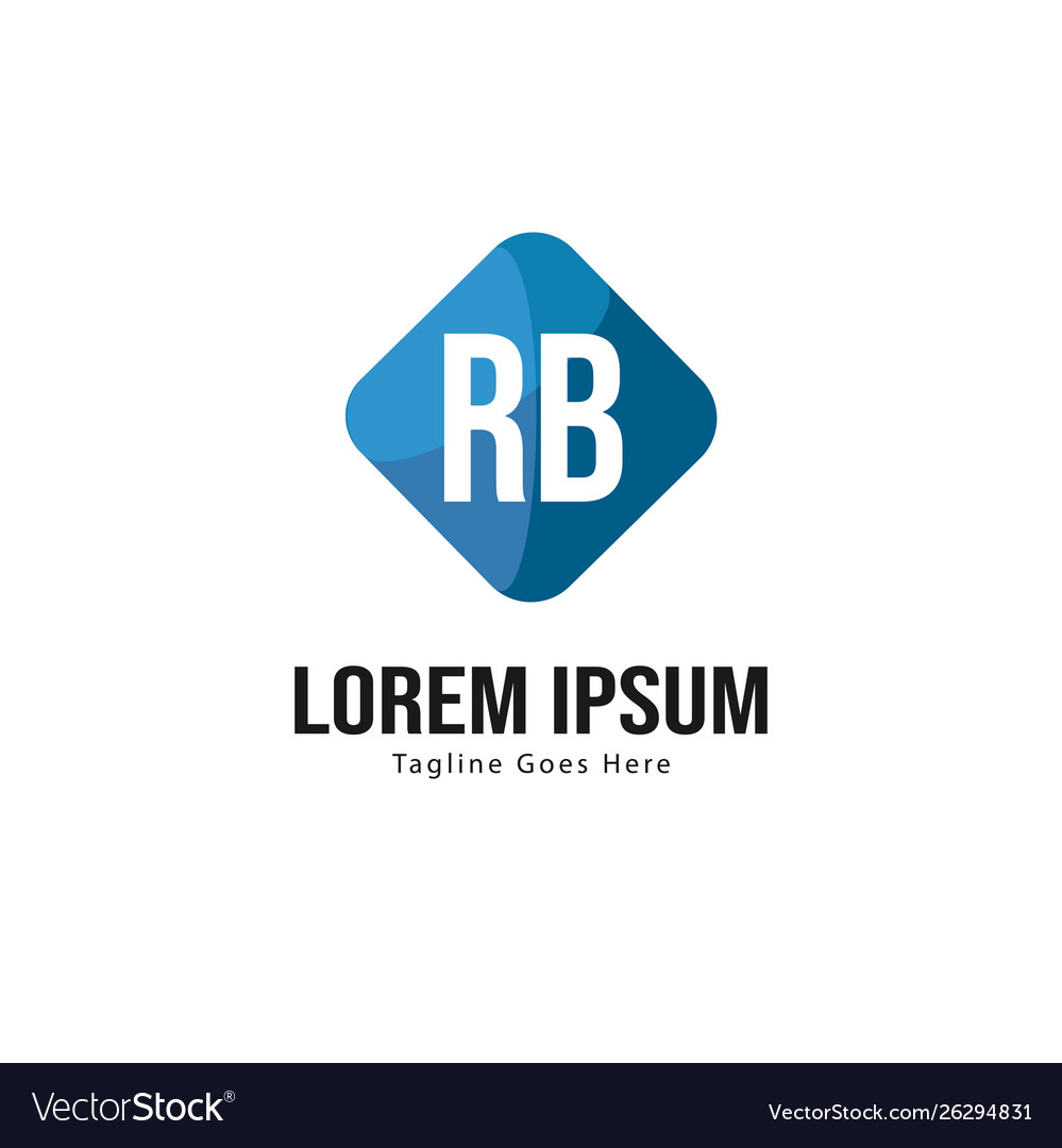 Initial rb logo template with modern frame Vector Image