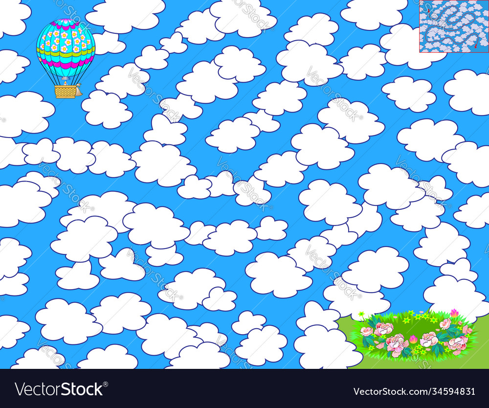 Logic puzzle game with labyrinth for children vector image Logic puzzle game with labyrinth for children