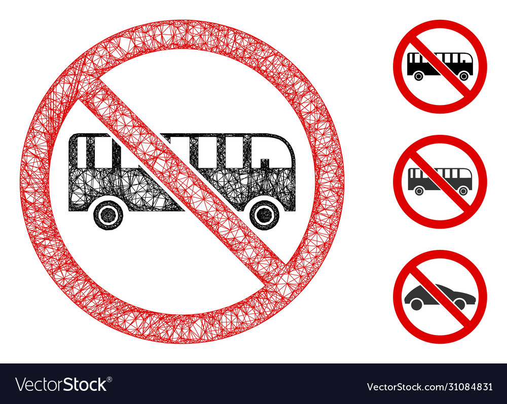No bus polygonal web mesh vector image No bus polygonal web mesh