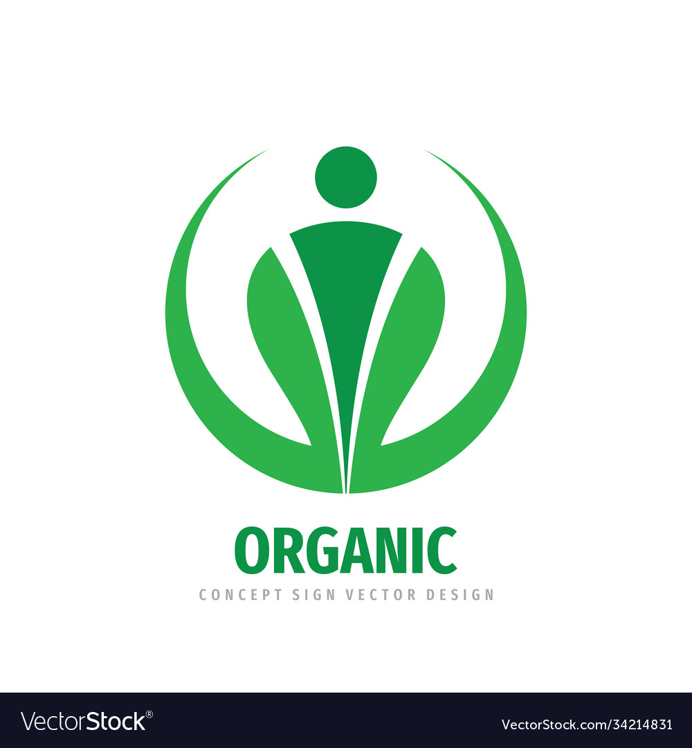 Bio-Produktikone Natur menschliches Charakter-Logo vector image Bio-Produktikone Natur menschliches Charakter-Logo