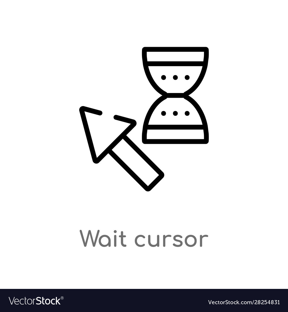 Outline wait cursor icon isolated black simple