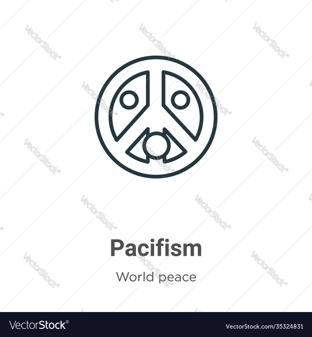 Pacifism outline icon thin line black Royalty Free Vector