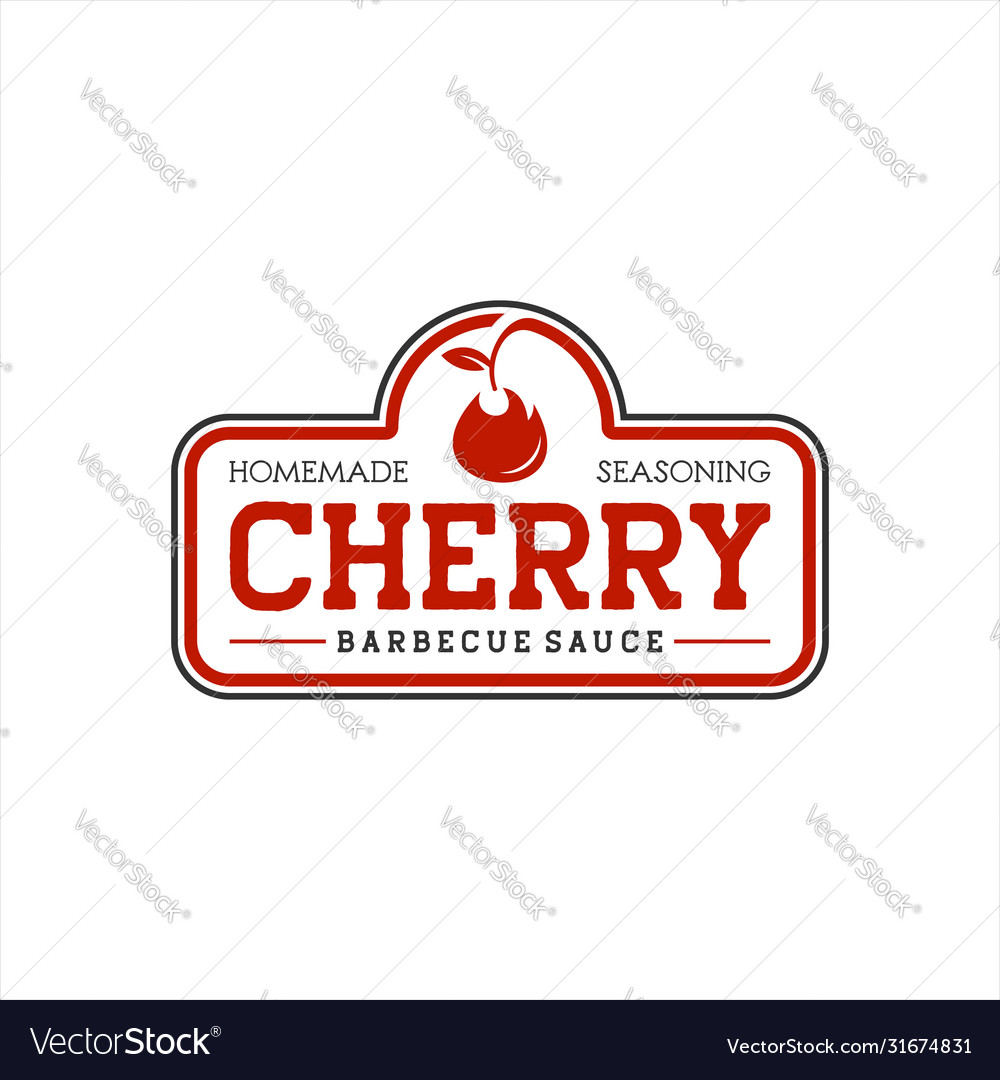 Red cherry sauce barbecue stamp