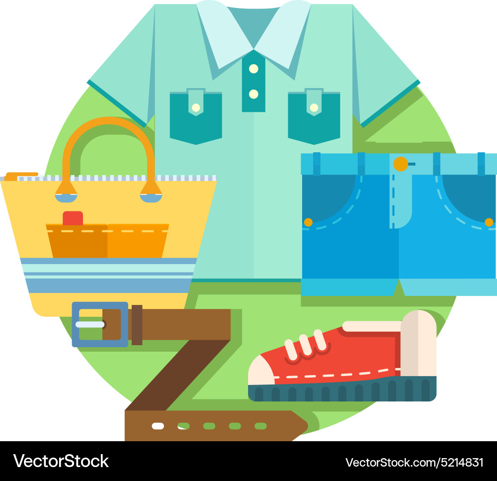 Set clothes in flat style Royalty Free Vector Image