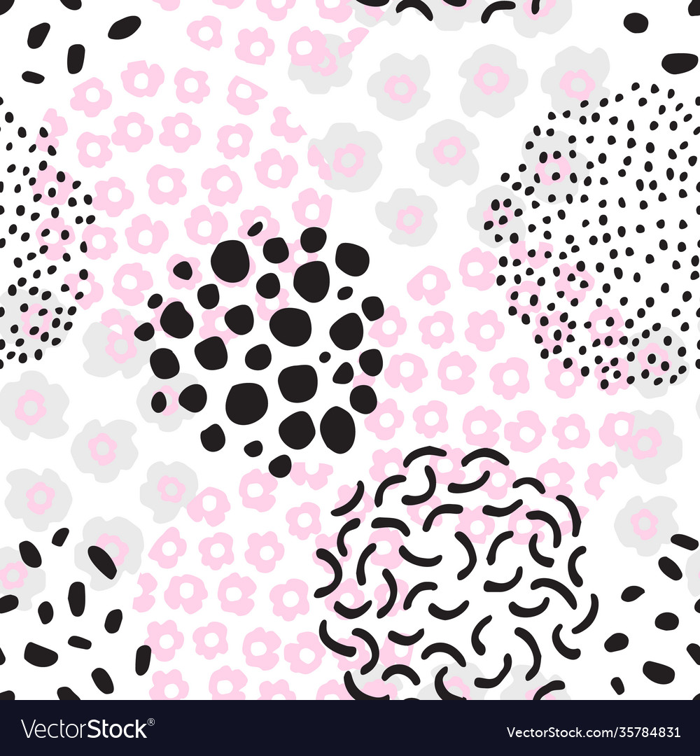 Surface design with abstract flowers minimal vector image Surface design with abstract flowers minimal