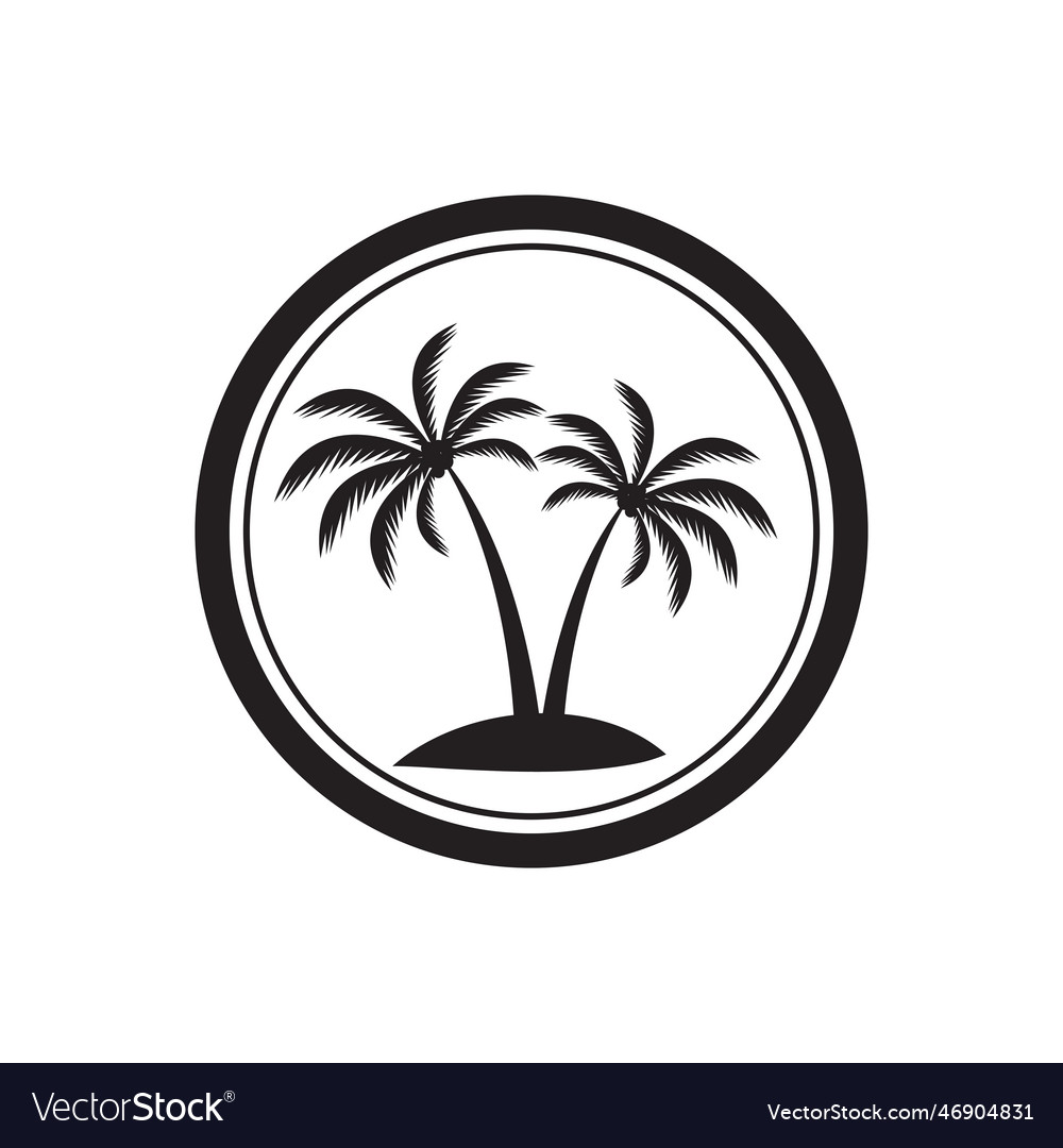 Tropical island design template Royalty Free Vector Image