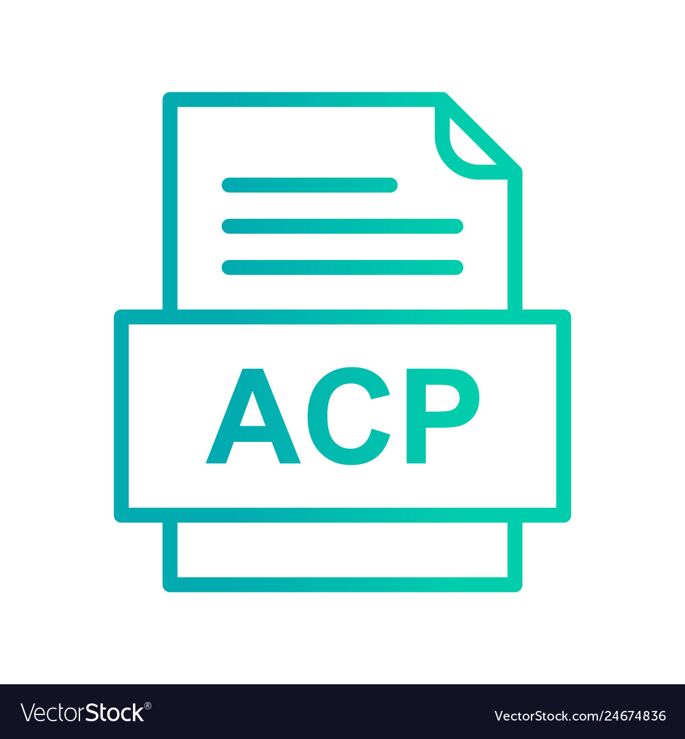 Acp file document icon Royalty Free Vector Image