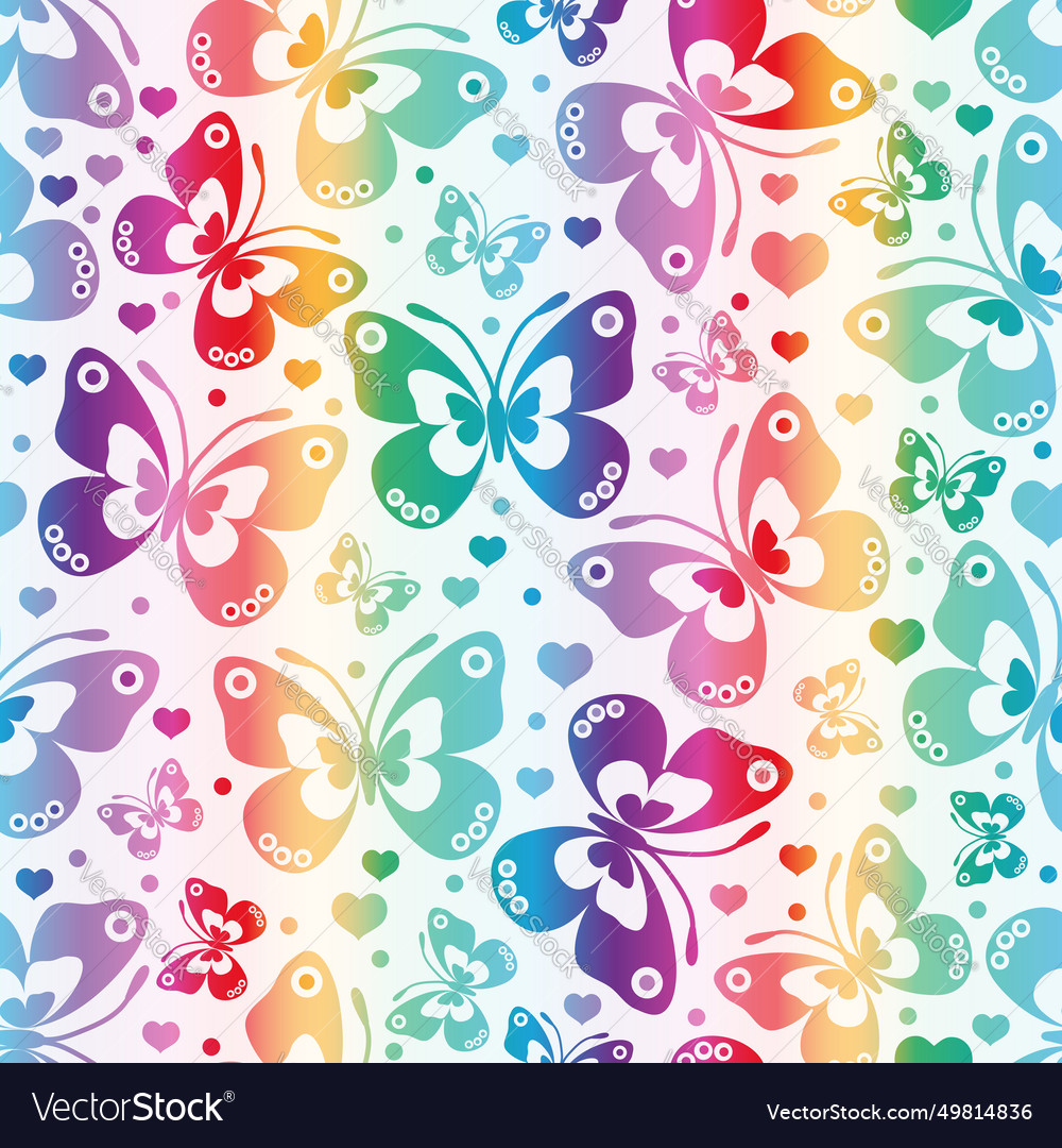 Bright seamless spring rainbow pattern