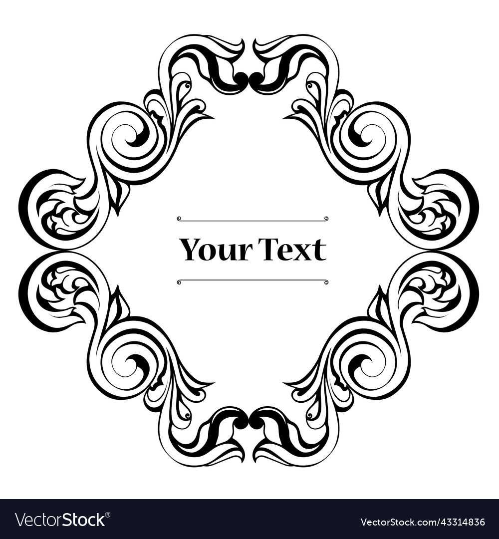Damask vintage baroque scroll ornament victorian Vector Image