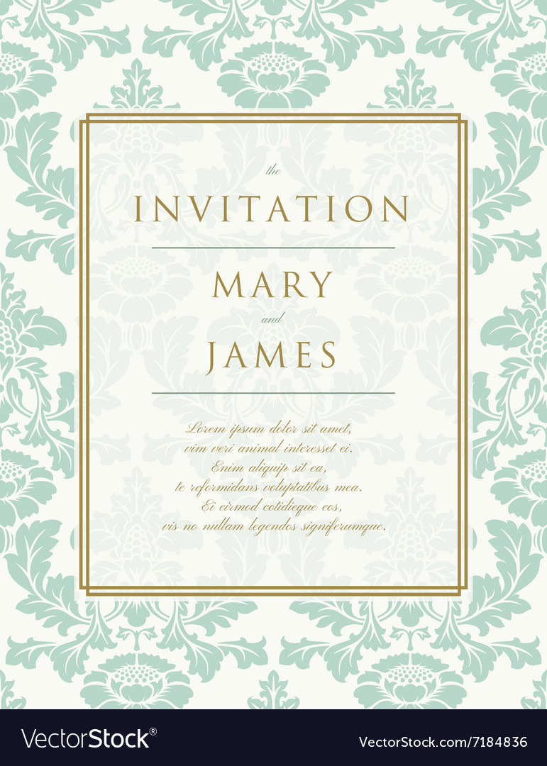 Damask Wedding Invitation