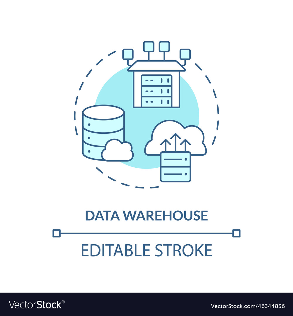 Data warehouse turquoise concept icon Royalty Free Vector