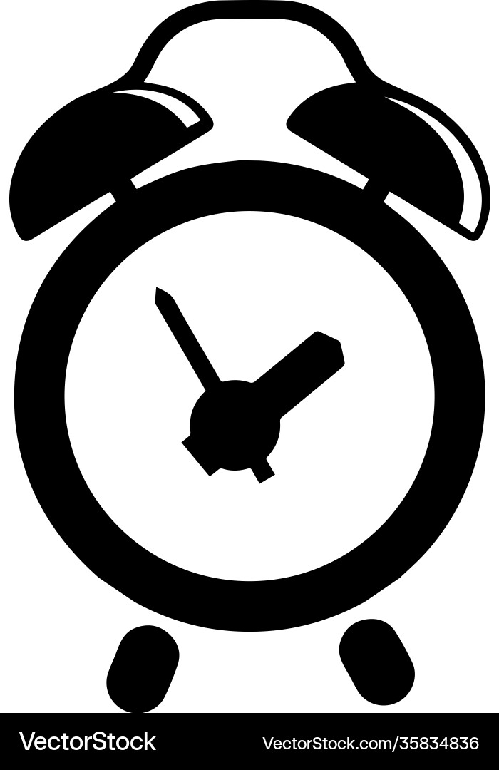 Digital table clock black icon Royalty Free Vector Image