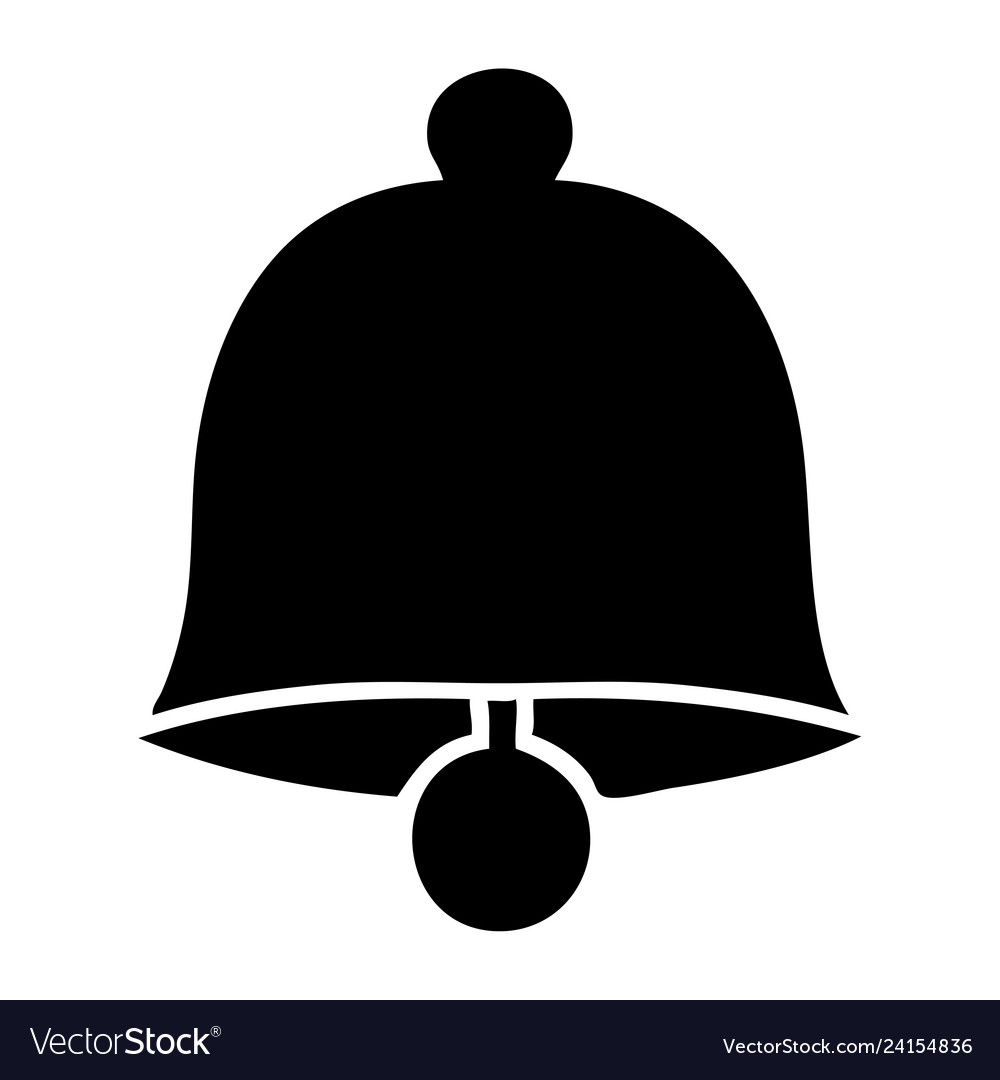 Flat symbol brass bell Royalty Free Vector Image