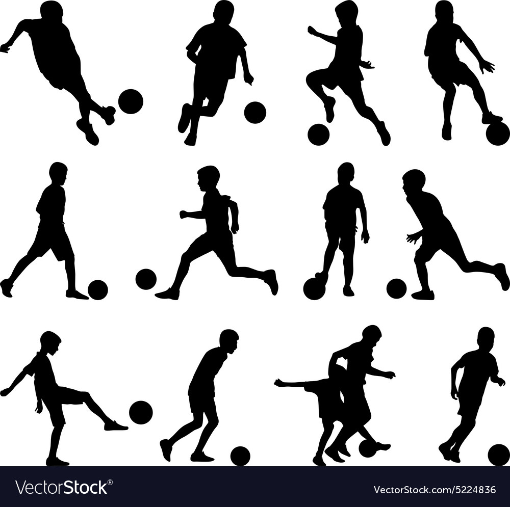 Kid play soccer Royalty Free Vector Image - VectorStock