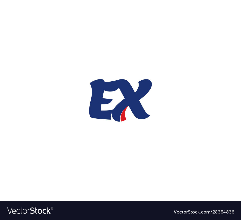 Linked initial letter ex arrow stylish shape logo