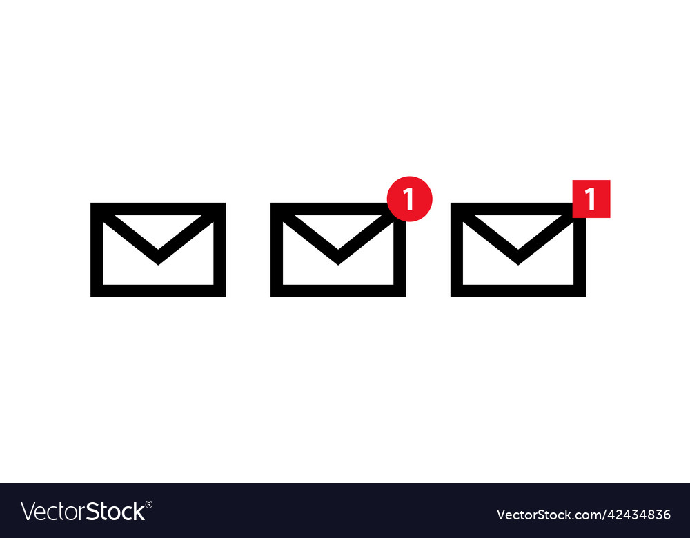 Mail icon and notification set