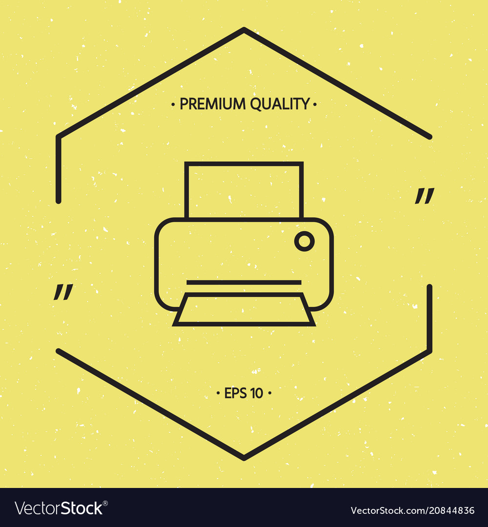 Print line icon Royalty Free Vector Image VectorStock