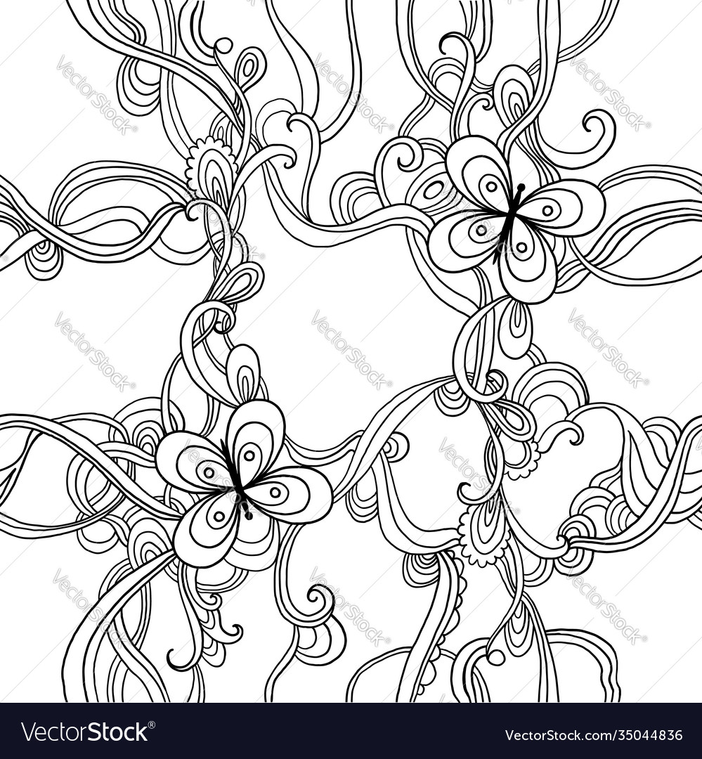 Seamless pattern with butterflies