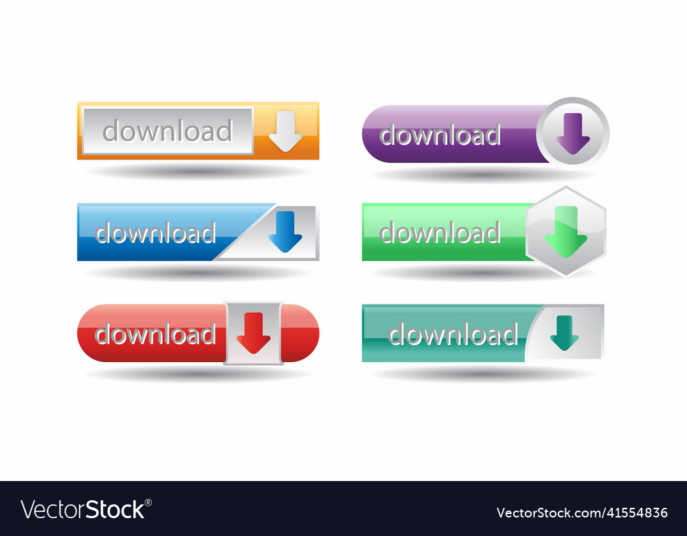 Set of modern material style buttons for website