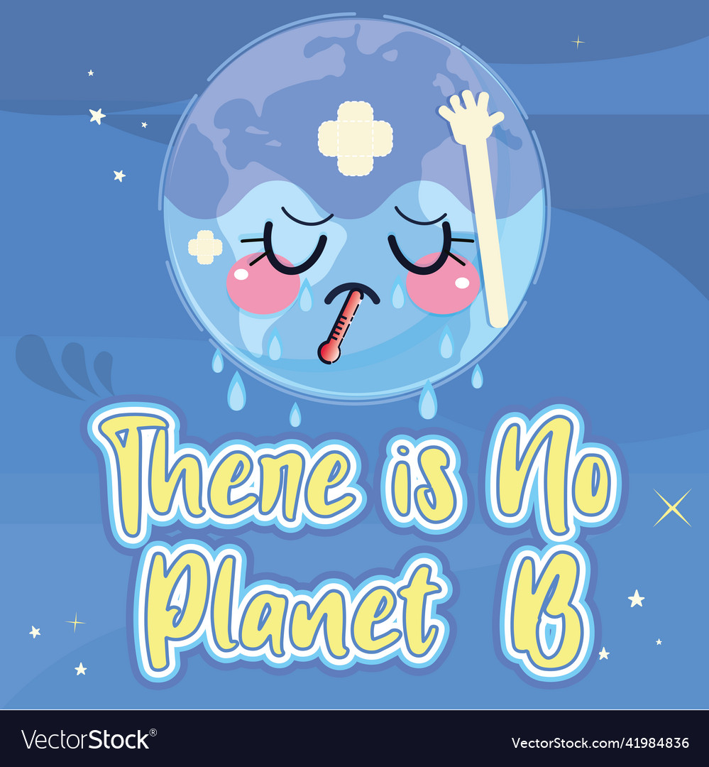 Sick planet earth cartoon kawaii day